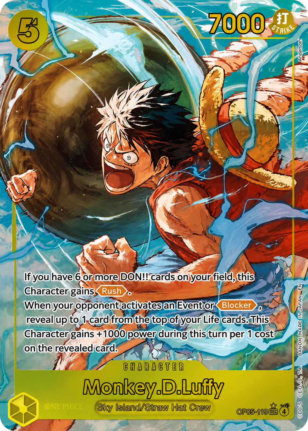 Monkey D. Luffy OP-15-119 alternate art, rarity SEC