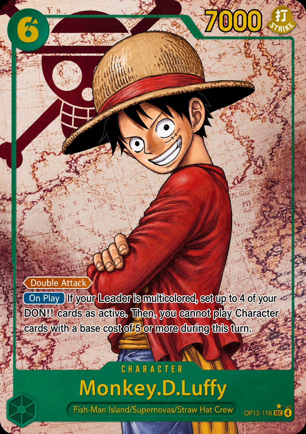Monkey D. Luffy OP13-118 Parallel, rarity SEC